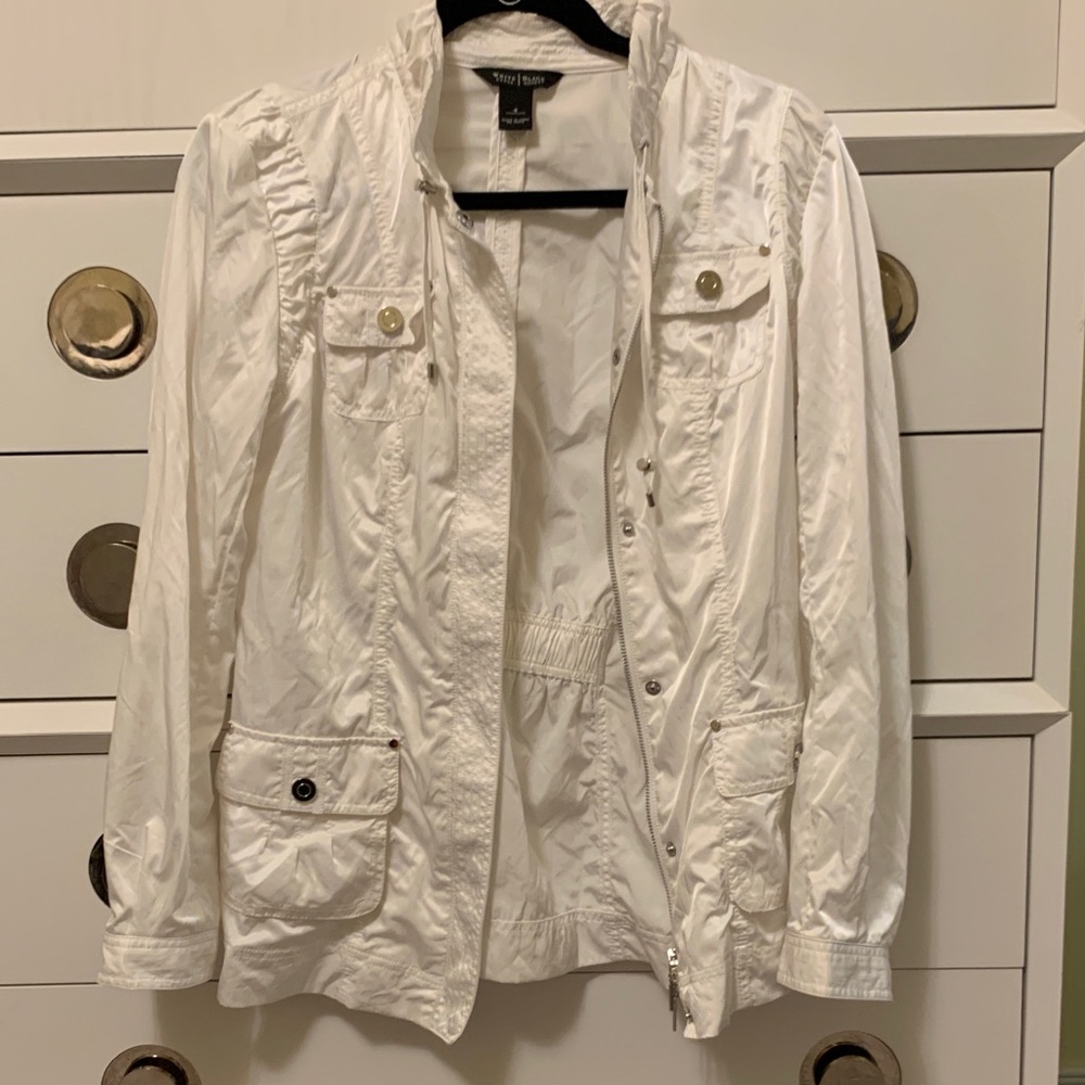White House Black Market white soft utility jacket